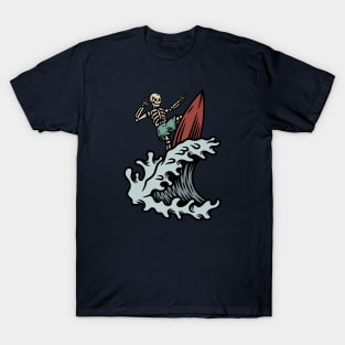 Retro Surfing Skeleton T-Shirt